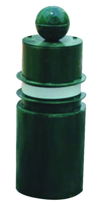 Bolardo metálico de acero negro elaborado tubo dede 12” de cedula