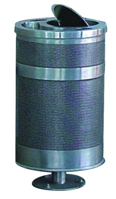 Bote basurero triple conformado en lamina multiperforada de acero