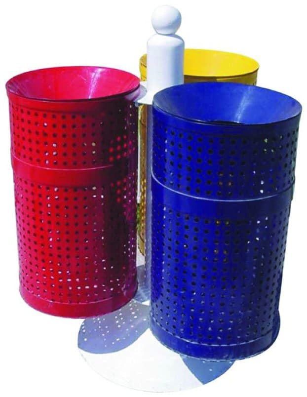 Bote basurero triple