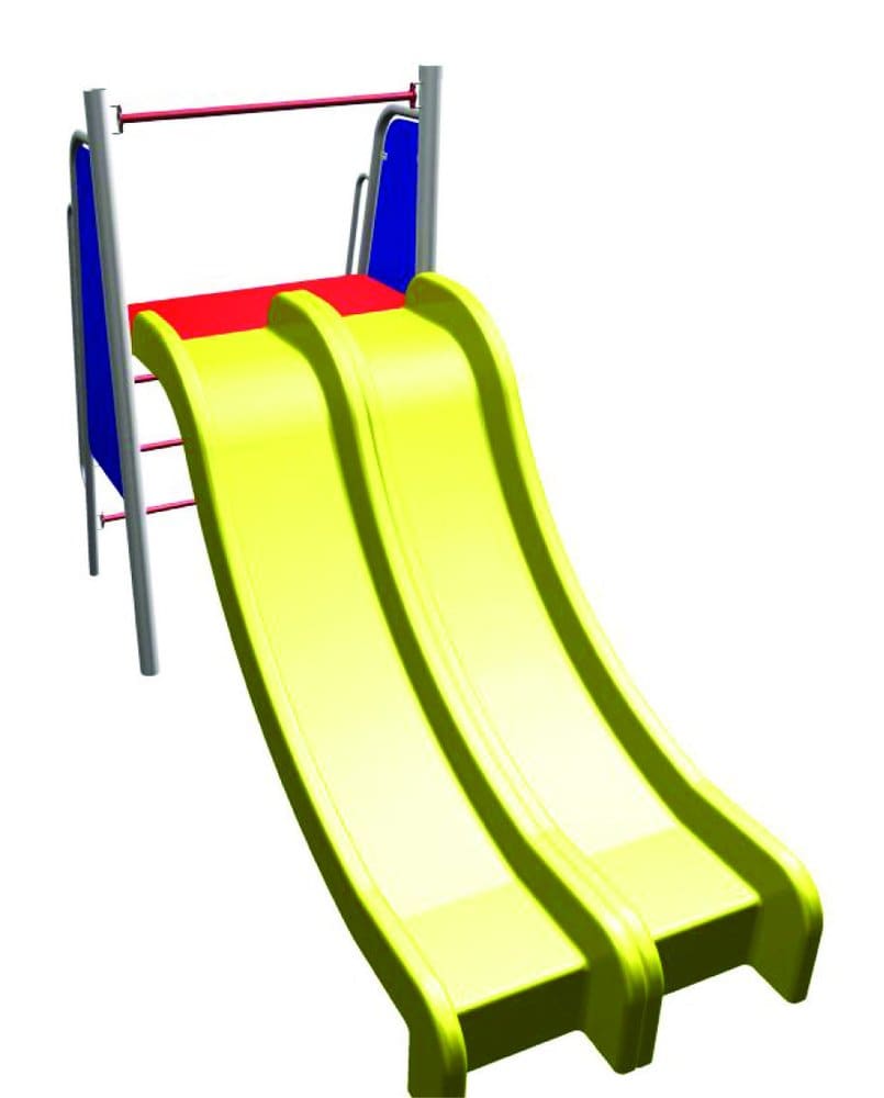 Resbaladero doble con deslizadores y escalera doble para trepar