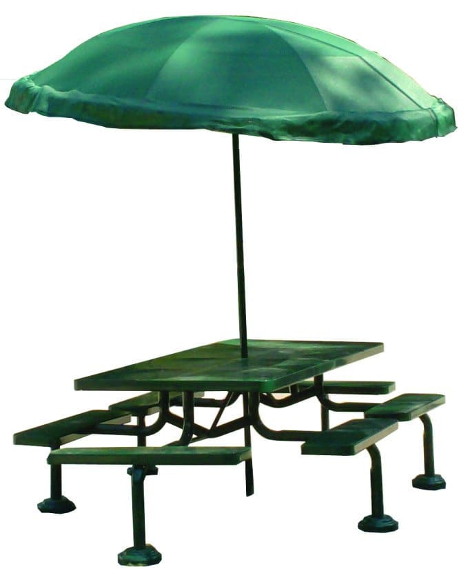 Juego de mesa para jardin elaborada en tubo de acero negro y madera